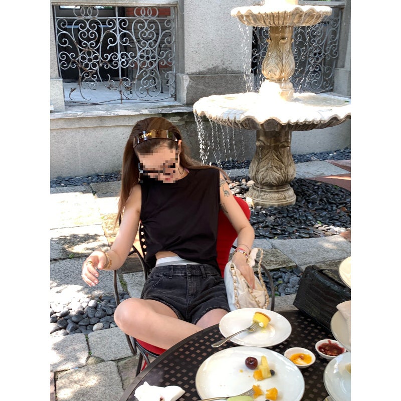 [in stock] VC 0 sense LA air thin vest T-shirt women's series summer new sleeveless top - Image 1