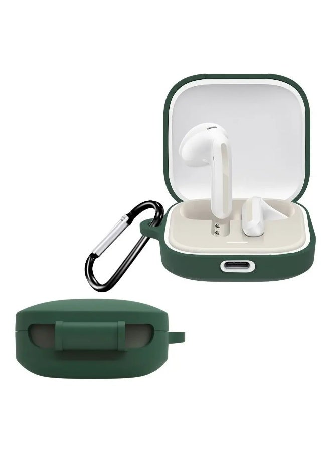 Silicone Cover Case Compatible with Xiaomi Redmi buds 6 Active Portable Protective Case Cover With Keychain (Green)