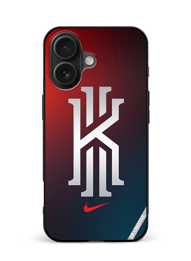 VR CREATIVE Protective Case Cover For Apple iPhone 16 Kyrie Irving Logo Design Multicolour