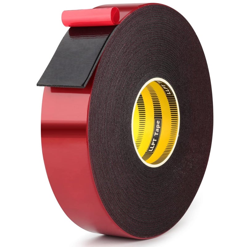 LLPT Double Sided Foam Tape 2 Inches x 50 Ft Durable Adhesive Weatherproof for Fill Gaps Attach Bond and Mount Uneven Or Textured Surfaces (T004B) - Image 1