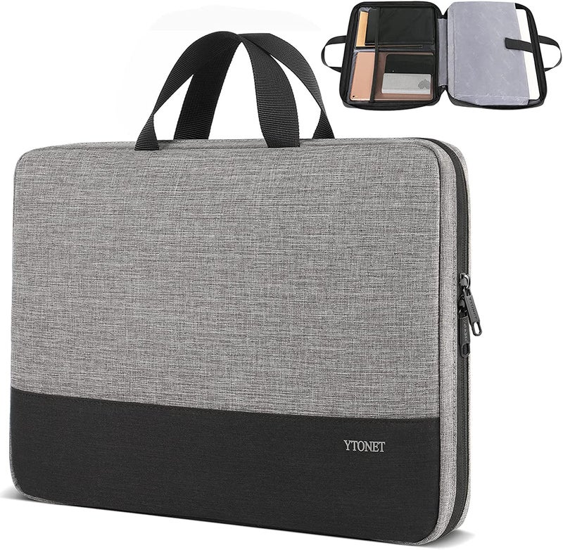 Ytonet Laptop Sleeve Case 17 17.3 Inch, Slim Water Resistant TSA Laptop Cover with Handle Protective Computer Carrying Case Compatible with HP Dell Lenovo Asus Notebooks, Grey - Image 1