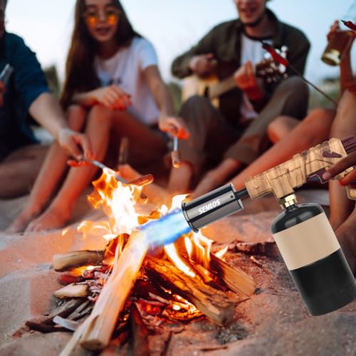 Semlos Propane Torch - Kitchen Torch - Powerful Grill Gun - Charcoal Lighter - Campfire Starter - Sous Vide - Chef Blow Torch for Searing Steak & Creme Brulee & BBQ(Propane Tank Not Included) - Image 3