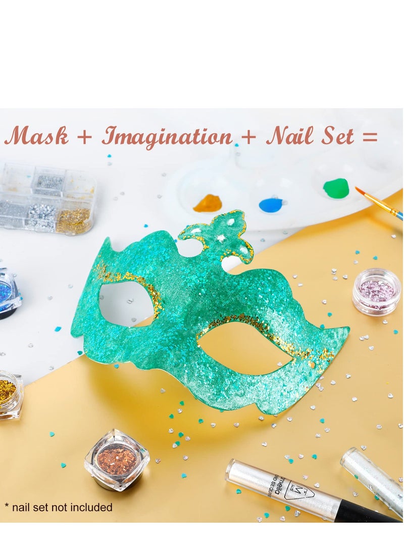 Excefore - Masquerade Mask White Masks, 12PCS DIY Unpainted Masks Plain Half Face - Image 1