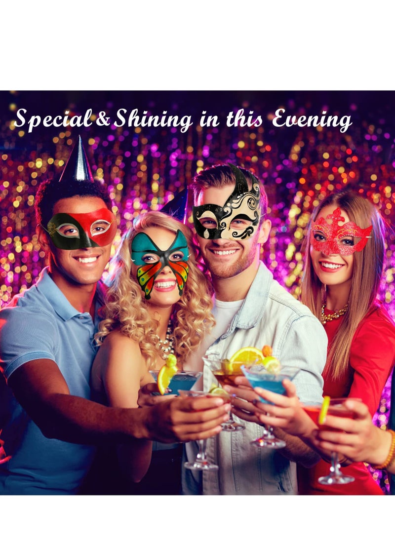 Excefore - Masquerade Mask White Masks, 12PCS DIY Unpainted Masks Plain Half Face - Image 1