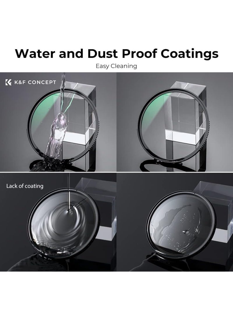 K&F Concept 77mm MC UV Protection Filter with 28 Multi-Layer Coatings HD/Hydrophobic/Scratch Resistant Ultra-Slim UV Filter for 77mm Camera Lens  - Image 2