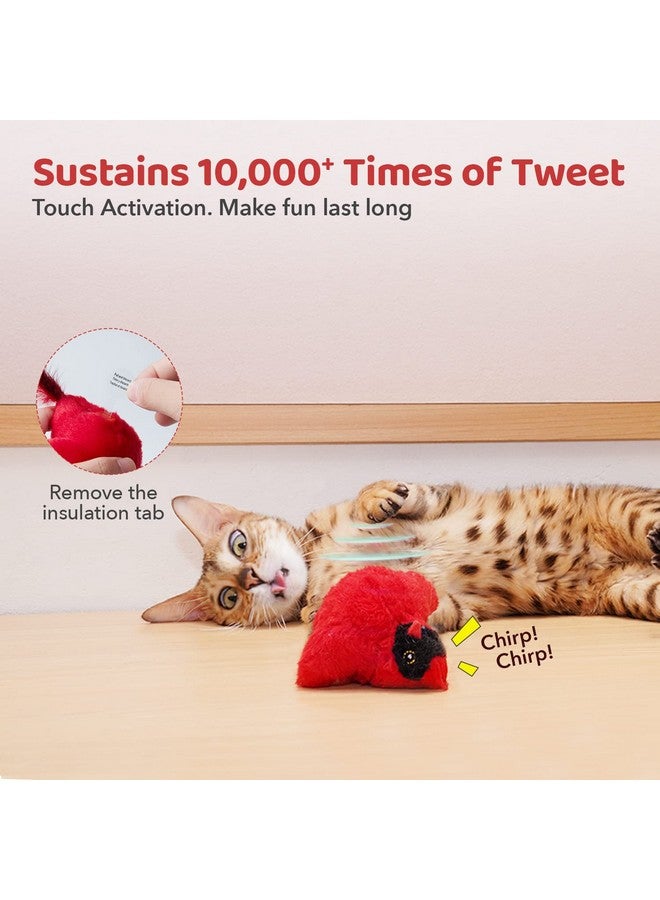 بوتاروما ألعاب قطط بوتاروما، قطعتان من الطيور المغردة مع عشبة النعناع البري، ركلات تفاعلية للقطط، تغريدات طيور واقعية، ألعاب تمارين للقطط الصغيرة داخل المنزل، مقاس 4 بوصات - Image 5
