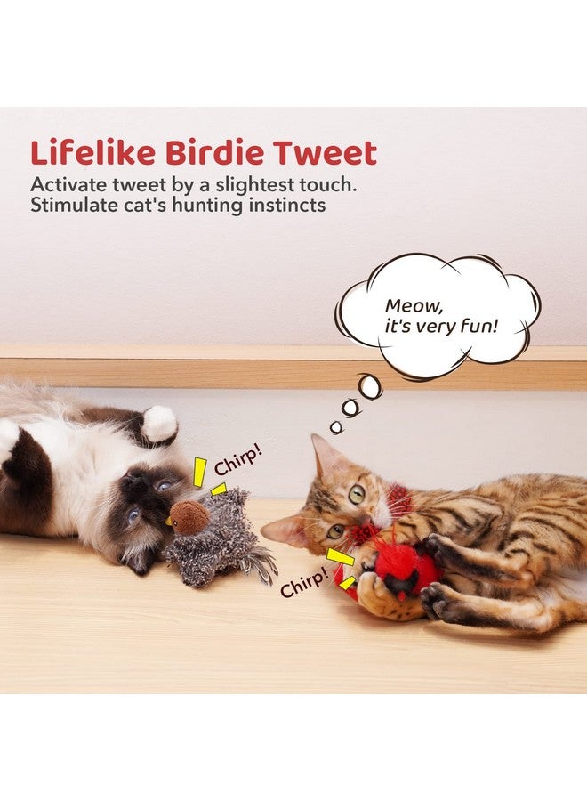 بوتاروما ألعاب قطط بوتاروما، قطعتان من الطيور المغردة مع عشبة النعناع البري، ركلات تفاعلية للقطط، تغريدات طيور واقعية، ألعاب تمارين للقطط الصغيرة داخل المنزل، مقاس 4 بوصات - Image 2