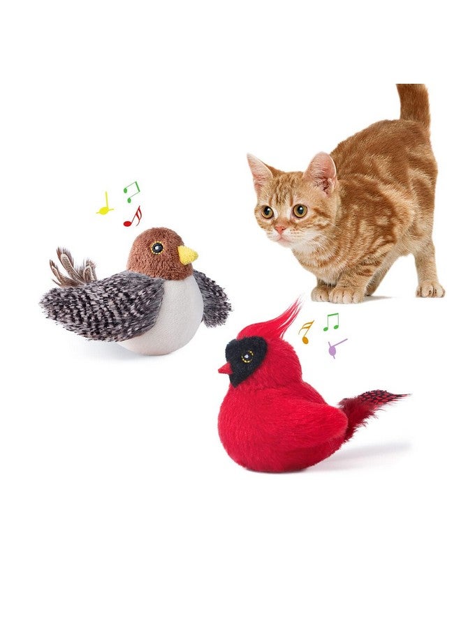 بوتاروما ألعاب قطط بوتاروما، قطعتان من الطيور المغردة مع عشبة النعناع البري، ركلات تفاعلية للقطط، تغريدات طيور واقعية، ألعاب تمارين للقطط الصغيرة داخل المنزل، مقاس 4 بوصات - Image 1