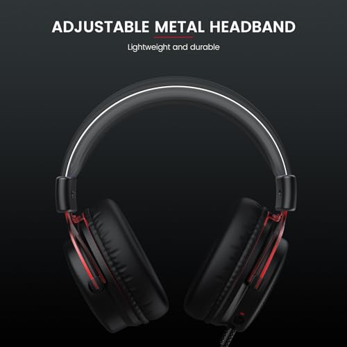 EKSA E900 Gaming Headset with Microphone - PC Headset with Detachable Noise Canceling Mic, 3D Surround Sound, Wired Headphone for PS4, PS5, Xbox, Computer, Laptop, Switch, Handheld (3.5MM Jack) - Image 3
