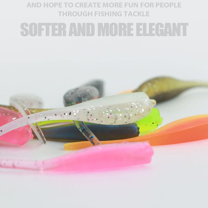 jttsptd 75Pcs A Soft Plastic Colorful Crappie & Panfish Shad Baits Lures Kit - Image 5