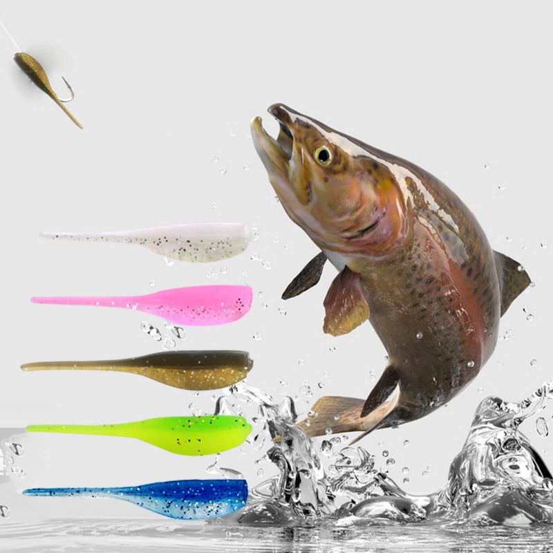 jttsptd 75Pcs A Soft Plastic Colorful Crappie & Panfish Shad Baits Lures Kit - Image 4