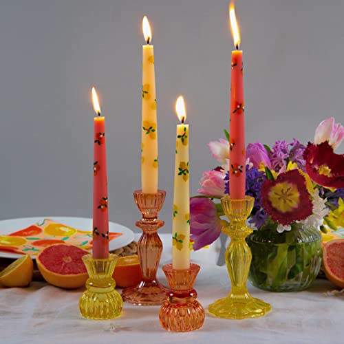Talking Tables Small Orange Glass Candle Holder for Candlesticks or Tea Lights Decorative Table Decorations Indoor Outdoor Dining Halloween Party Decorations Home Decor BohoORGSMLCNDLHOLD - Image 3