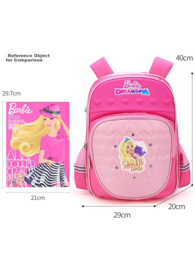 Barbie حقيبة ظهر باربي للأطفال للفتيات من الصف الأول إلى الصف الرابع، حقيبة مدرسية أميرة خفيفة الوزن وجميلة مع دعم مريح - Image 2