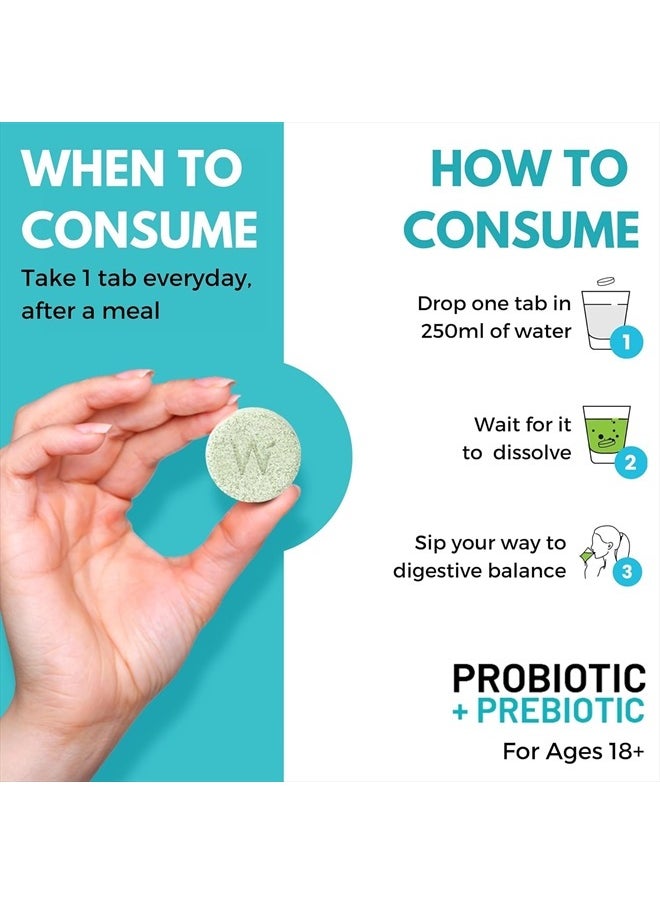 WELLBEING NUTRITION - Wellbeing Nutrition Daily Probiotics + Prebiotics | Improve Metabolism, Acidity Relief, Digestion & Gut Health | 18 Billion CFU Organic Probiotics Supplement for Men & Women (21 Effervescent Tabs) - Image 1
