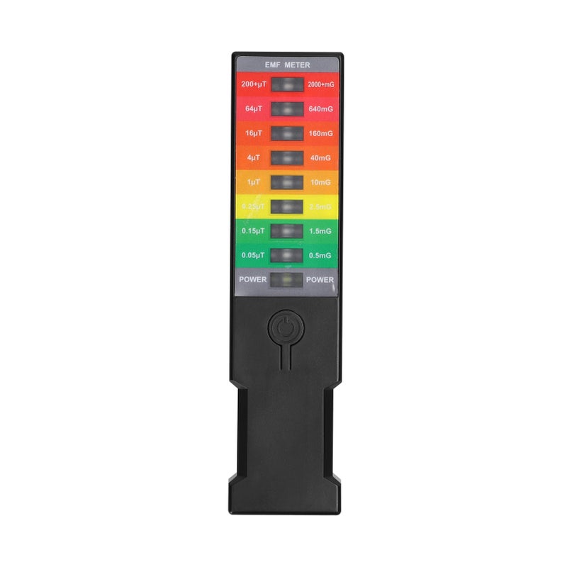 Emf Meter: Black Portable Size - 8+1 Led Indicators Electromagnetic Field Meter for Home Environmental Safety, Ghost Hunts, Appliance Testing - Image 1