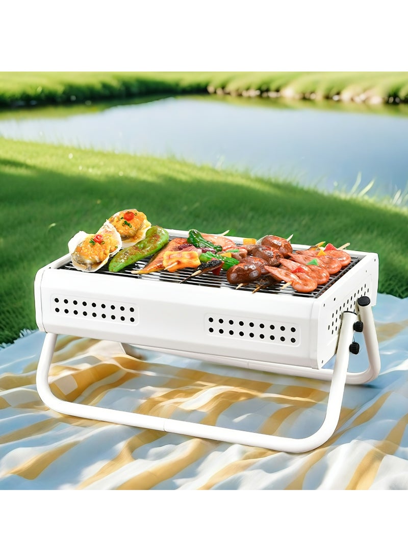 Outdoor Household Charcoal Grill, Foldable Portable Grill, Camping Grill  Portable Stainless Steel Charcoal Grill - Durable Paint Finish for Outdoor BBQs and Party Cooking - Image 2