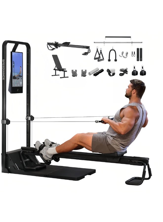 سبيديانس جيم مونستر 2، جهاز اللياقة الذكية المنزلي، جهاز تمارين منزلي معزز بالذكاء الاصطناعي، جهاز سميث متعدد الوظائف، معدات تدريب القوة للجسم بالكامل، محطة تمارين شاملة، وركس بلس - Image 1