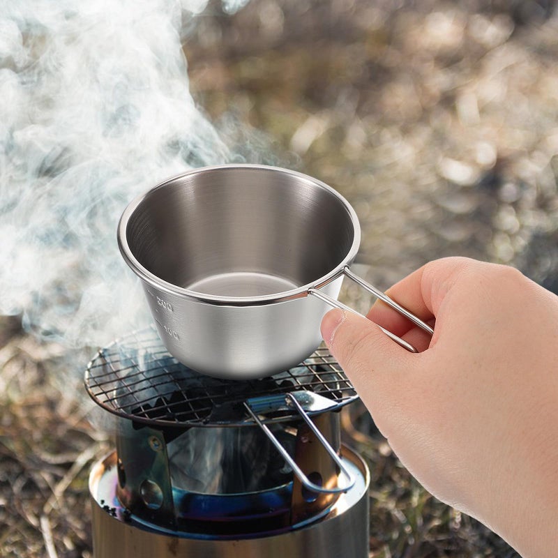 Stainless Steel 200ml Outdoor Camping Bowl Portable Boiling Water Cup For Hiking Picnic - Image 5
