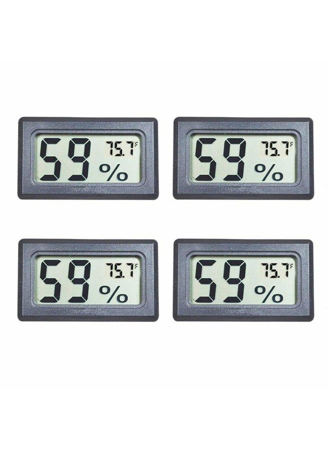 Veanic 4-Pack Mini Digital Electronic Temperature Humidity Meters Gauge Indoor Thermometer Hygrometer LCD Display Fahrenheit (℉) for Humidors, Greenhouse, Garden, Cellar, Fridge, Closet - Image 1