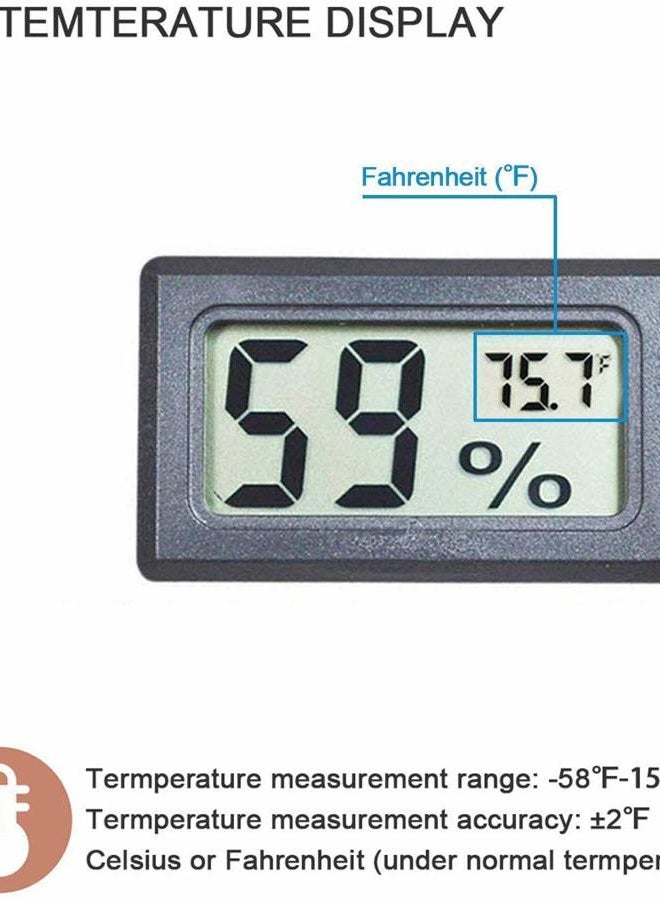 Veanic 4-Pack Mini Digital Electronic Temperature Humidity Meters Gauge Indoor Thermometer Hygrometer LCD Display Fahrenheit (℉) for Humidors, Greenhouse, Garden, Cellar, Fridge, Closet - Image 3