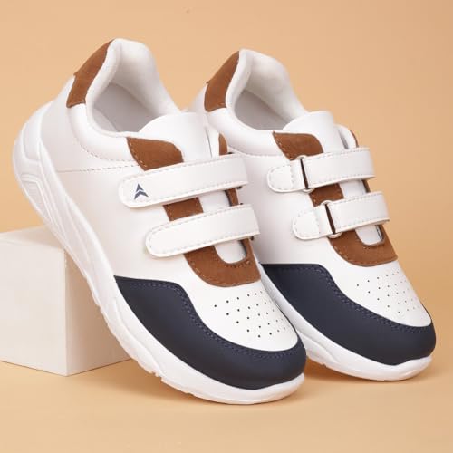 AVANT Kid's Velox Sneaker Shoes- Soft Cushioned Insole, Lightweight, Durable, Comfortable, Trendy, Casual Footwear (AVKSH005CL01SIZE3_UK3_Tan/Navy) - Image 2