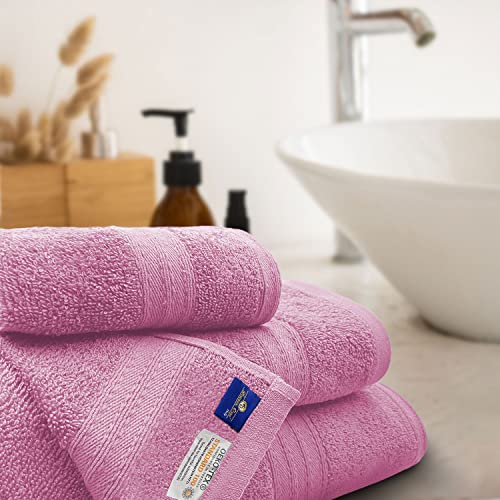 Sassoon Anatolia 3 Pc Towel Set in 500 GSM (Pink) 1 Bath Towel, 1 Hand Towel & 1 Face Towel - Image 2