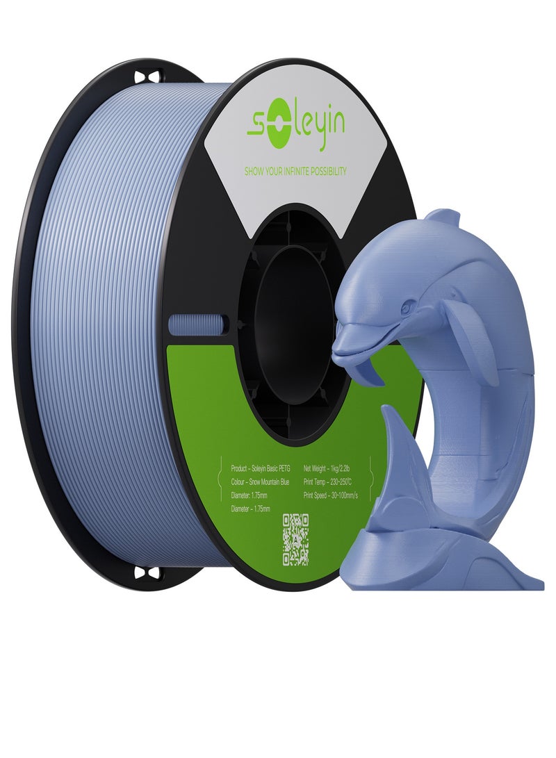3D Printer Filament 1 75Mm Soleyin Basic Petg Filament Fot 3D Printing High Speed Filaments Fit Most Fdm 3D Printer Soleyin By Creality Filament Petg Snow Mountain Blue Snow Mountain Blue