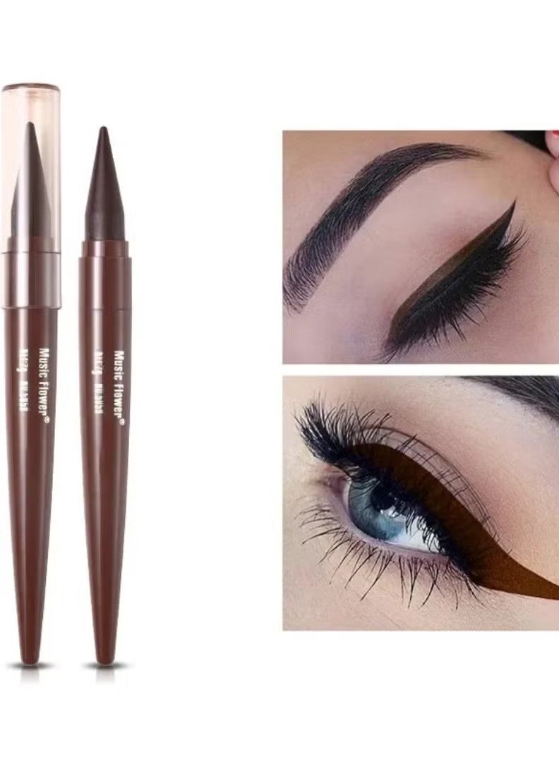 ميوزك فلاور Kajal Eyeliner القلم ساحر العيون ماكياج Eyeliner قلم رصاص مقاوم للماء طويل الأمد دليل العين بطانة القلم نسيج ناعم طويل ارتداء Eyeliner قلم رصاص بني - Image 2