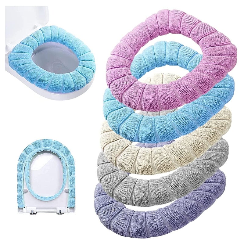 RAHAS Bathroom Soft Toilet Seat Cover Pad Washable Toilet Seat Cushion Mat Winter Washable and Comfortable Toilet Seat Cover Pads Easy Installation & Cleaning - Pack of 1 - Image 1