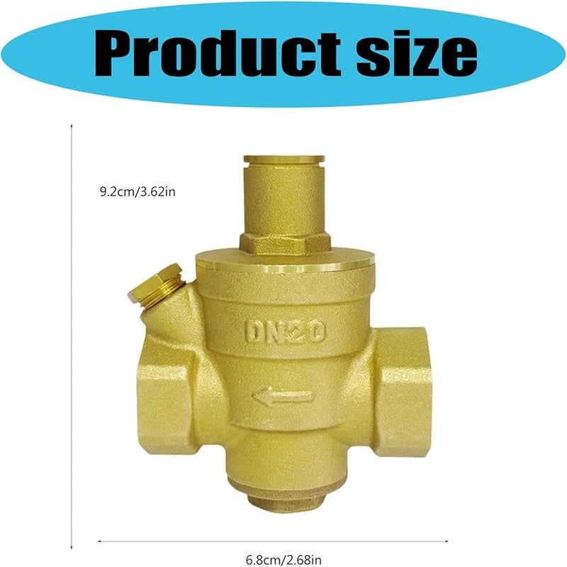 صمام تقليل ضغط الماء النحاسي قابل للتعديل منظم تخفيف DN15 - Image 4