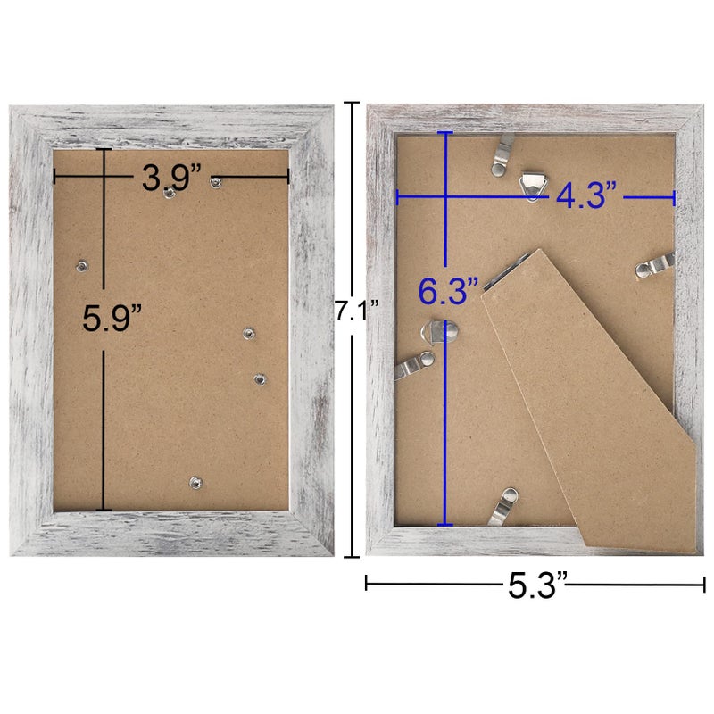 Toforevo Picture Frames 4X6 Set Of 2 Distressed White Wood Grain Photo Frame For Gallery Wall Mounting Or Tabletop Display - Image 2