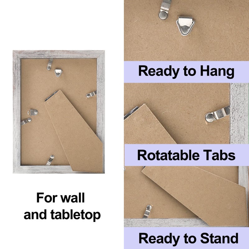Toforevo Picture Frames 4X6 Set Of 2 Distressed White Wood Grain Photo Frame For Gallery Wall Mounting Or Tabletop Display - Image 3