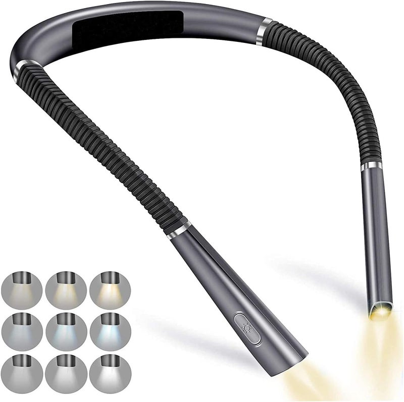 SCIENISH LED Neck Reading Light, Bed Reading Light, 3 Colors, 6 Brightness Levels, Bendable Arm, Rechargeable, Long Lasting, Great for Reading, Knitting, Camping, Repair - Image 1