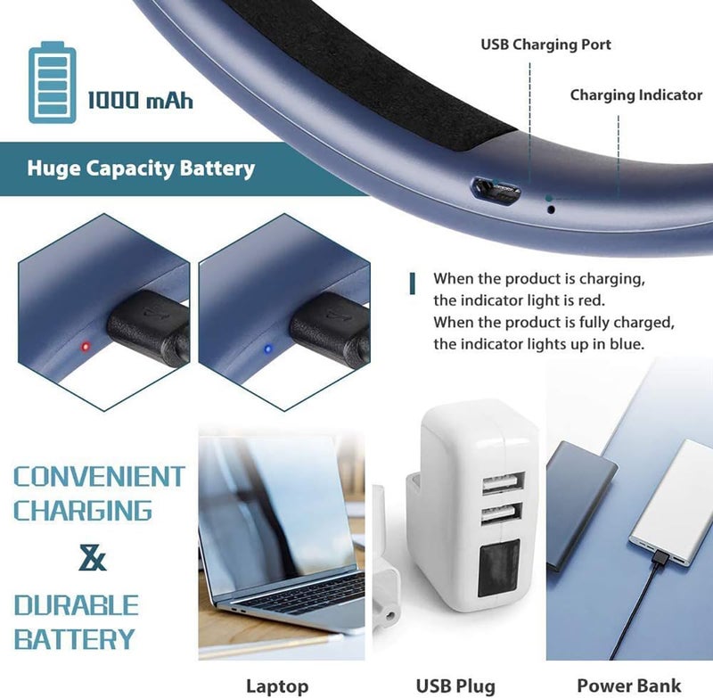 SCIENISH LED Neck Reading Light, Bed Reading Light, 3 Colors, 6 Brightness Levels, Bendable Arm, Rechargeable, Long Lasting, Great for Reading, Knitting, Camping, Repair - Image 3