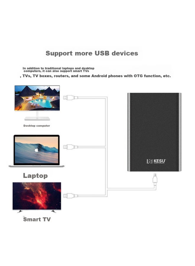 Kesu Portable Hard Drive, Large Capacity, Encrypted, 320gb, Usb3.0, K201, 2.5-inch, Premium Metal, Space Gray, External Storage, File And Photo Backup, Large Usb Flash Drive - Image 2
