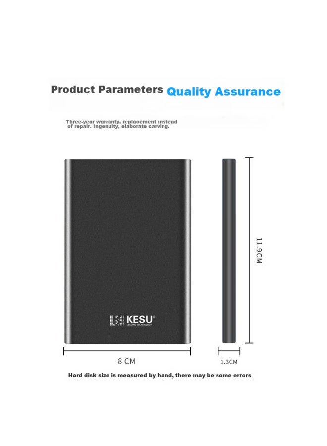 Kesu Portable Hard Drive, Large Capacity, Encrypted, 320gb, Usb3.0, K201, 2.5-inch, Premium Metal, Space Gray, External Storage, File And Photo Backup, Large Usb Flash Drive - Image 3