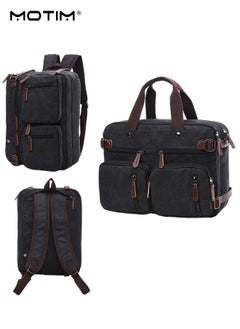 Motim 17.3 Inch Convertible Laptop Bag Convertible Backpack/ Messenger Bag/ Shoulder Bag/ Handbag/ Business Briefcase, Multi-Functional Notebook Computer Carrying Bag Fits 15.6 Inch Laptop for Men/Women  - Image 2