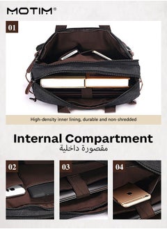 Motim 17.3 Inch Convertible Laptop Bag Convertible Backpack/ Messenger Bag/ Shoulder Bag/ Handbag/ Business Briefcase, Multi-Functional Notebook Computer Carrying Bag Fits 15.6 Inch Laptop for Men/Women  - Image 4