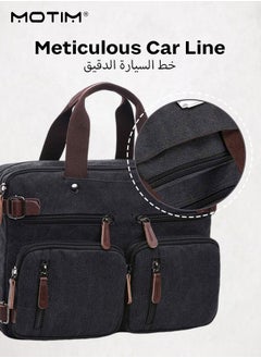 Motim 17.3 Inch Convertible Laptop Bag Convertible Backpack/ Messenger Bag/ Shoulder Bag/ Handbag/ Business Briefcase, Multi-Functional Notebook Computer Carrying Bag Fits 15.6 Inch Laptop for Men/Women  - Image 5