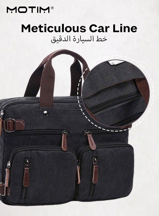 Motim 17.3 Inch Laptop Bag Convertible Travel Backpack, Carry On Luggage Backpack For International Travel Bag, 35L Water Resistant Messenger Bag/ Shoulder Bag/ Handbag, Multi-Functional Notebook Computer Carrying Bag for Office Travel  - Image 5