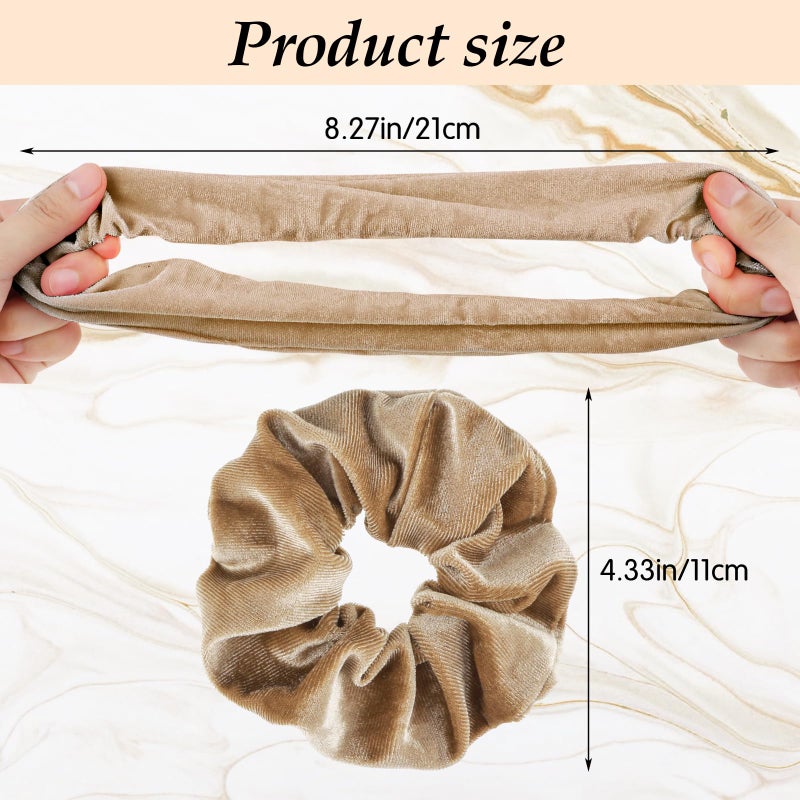 WY LIGHTING LEVEL Large Scrunchies for Women 4Pcs Velvet Jumbo Scrunchies for Hair Soft Ponytail Holder Cute Colors Elastic Hair Bands Fashion Bulk Hair Ties for Teens Girls Thick Curly Thin Fine Hair Valentine's Day - Image 2