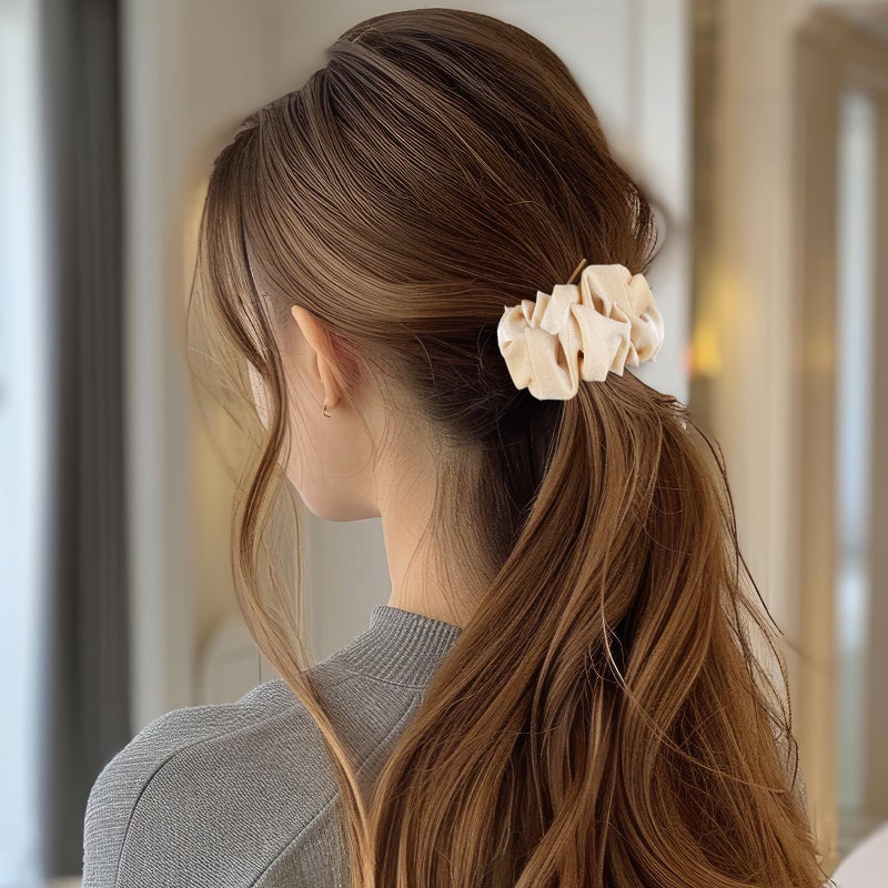 WY LIGHTING LEVEL Large Scrunchies for Women 4Pcs Velvet Jumbo Scrunchies for Hair Soft Ponytail Holder Cute Colors Elastic Hair Bands Fashion Bulk Hair Ties for Teens Girls Thick Curly Thin Fine Hair Valentine's Day - Image 3