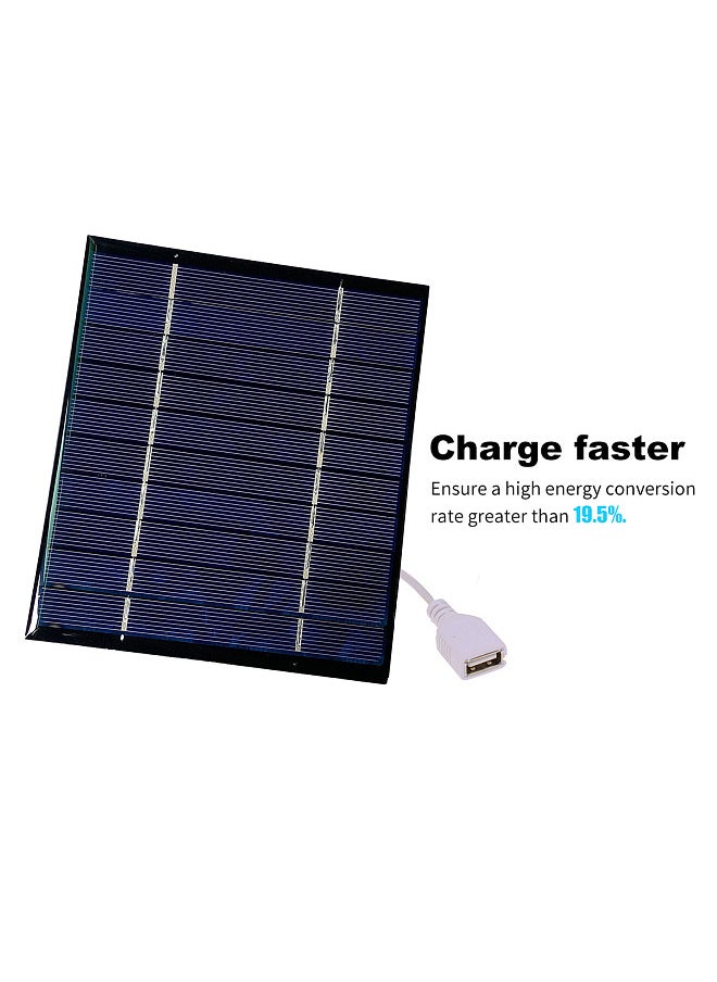 2.5W/5V/3.7V Portable Solar Charger With USB Port Compact Solar Panel Phone Charger For Camping Hiking Travel