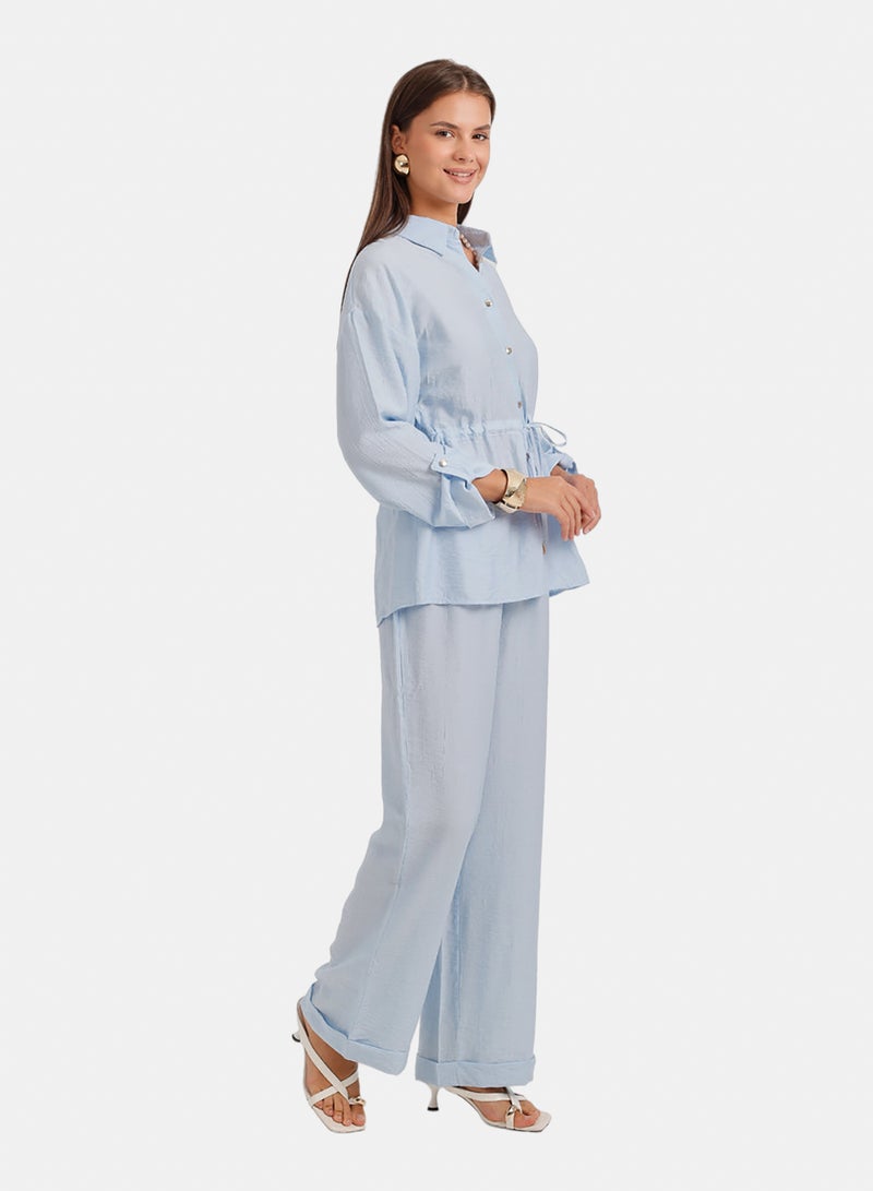 Carina Textured Drawstring Beach Set - Image 2