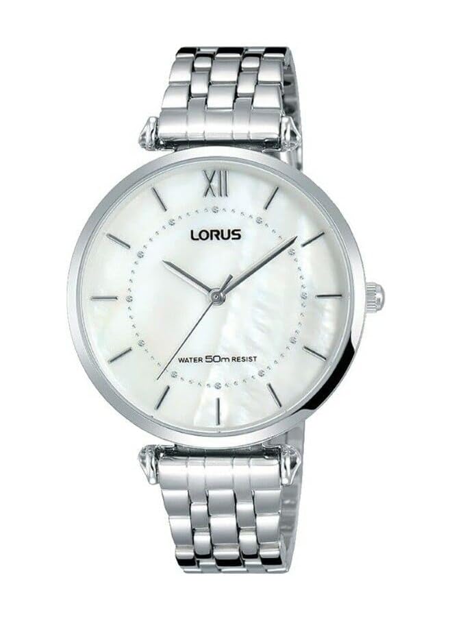 لوراس ساعة كوارتز تناظرية للنساء مع سوار من الفولاذ المقاوم للصدأ Rg297Mx9 - Image 1