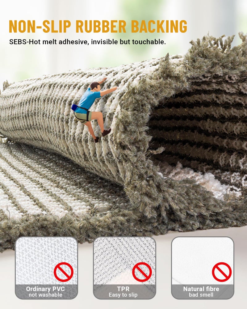 Furicher Large Waffle Bath Mat Set Non Slip, Ultra Absorbent Bath Mats for Christmas Bathroom Decor, Extra Soft Floor Bathroom Rugs Sets 2 Piece, Washable Bath Rugs Set, Green & White, 20"Ã—47" and 16"Ã—24" - Image 4