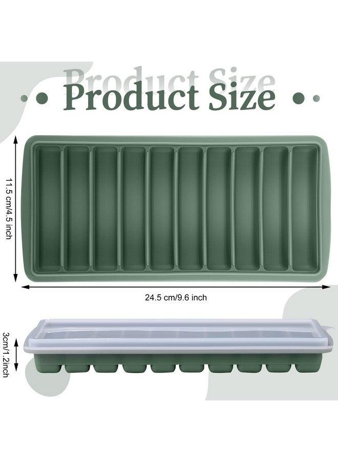 Eaasty 2 Pieces Breastmilk Storage Container Baby Food Milk Silicone Freezer Trays with Lid Breastmilk Freezer Tray Organizer Ice Trays Silicone Storage Bag Tray 10-1 oz Bars(Green) - Image 1