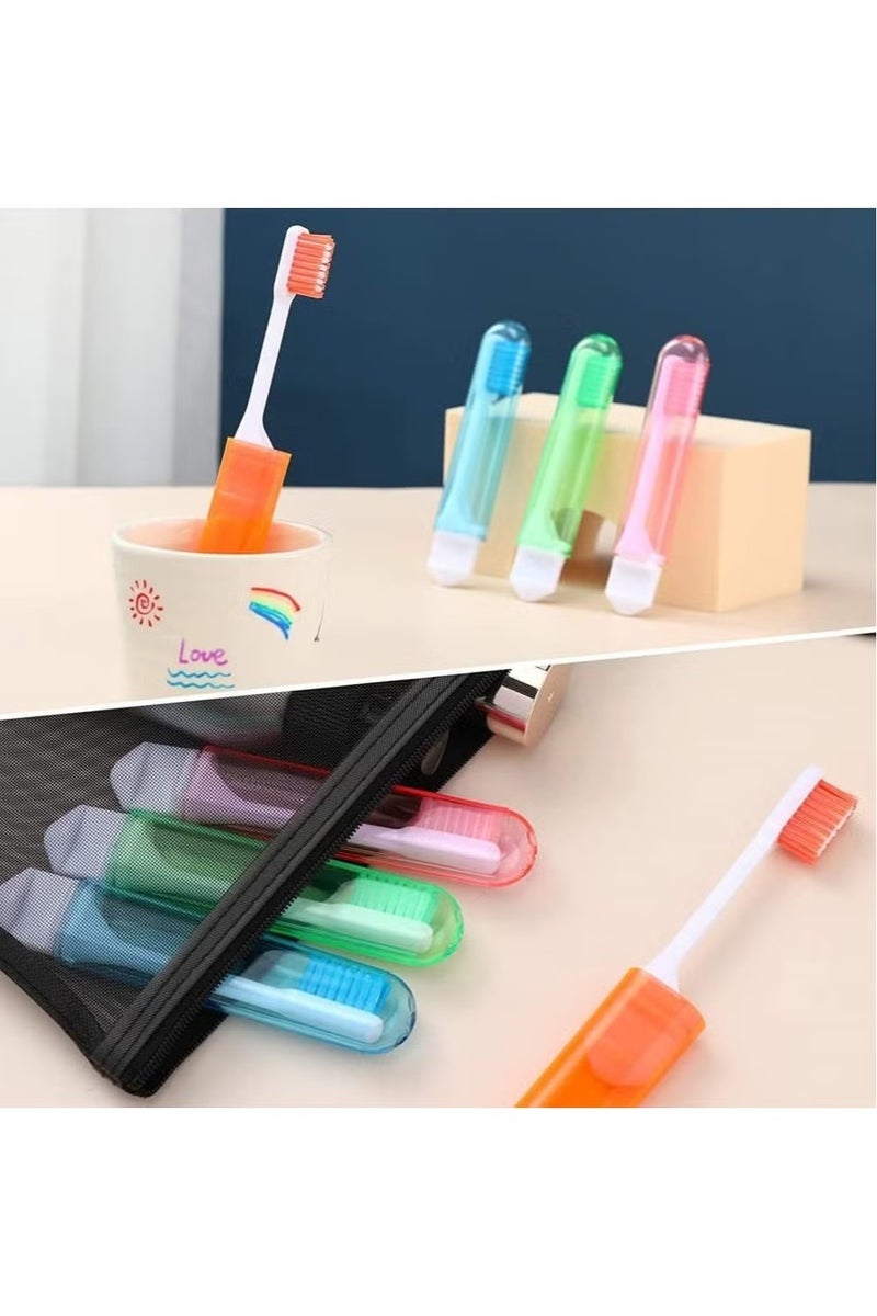 6 PCS Travel Toothbrush, Mini Travel Toothbrush Kit, Portable Soft Travel Toothbrushes, Folding Toothbrush Comes with a Toothbrush Box for Travel, Camping, School, Home, Business Trip (Multicolor) - Image 2