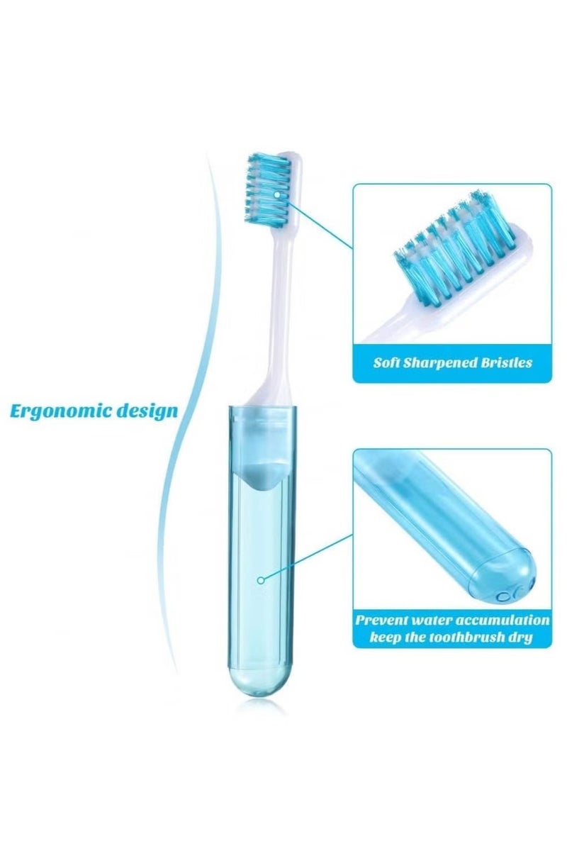 6 PCS Travel Toothbrush, Mini Travel Toothbrush Kit, Portable Soft Travel Toothbrushes, Folding Toothbrush Comes with a Toothbrush Box for Travel, Camping, School, Home, Business Trip (Multicolor) - Image 4