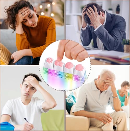 Cozymate Keyboard Fidget Toys for Adults Keyboard Clicker with LED Light Keychain Fidget Sensory Fun Toys for Anxiety Decompression (RPSCatPaw, 4 in 1) - Image 5